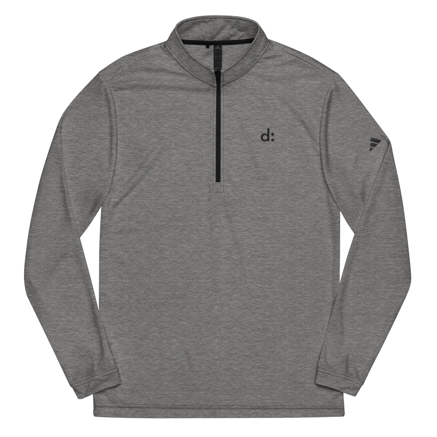 d: adidas embroidered quarter zip pullover | grey