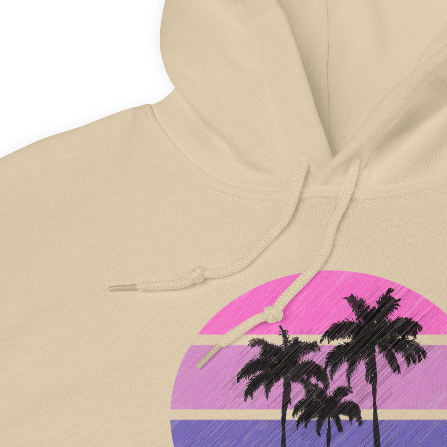 Pink Circle Palm Hoodie || Sand