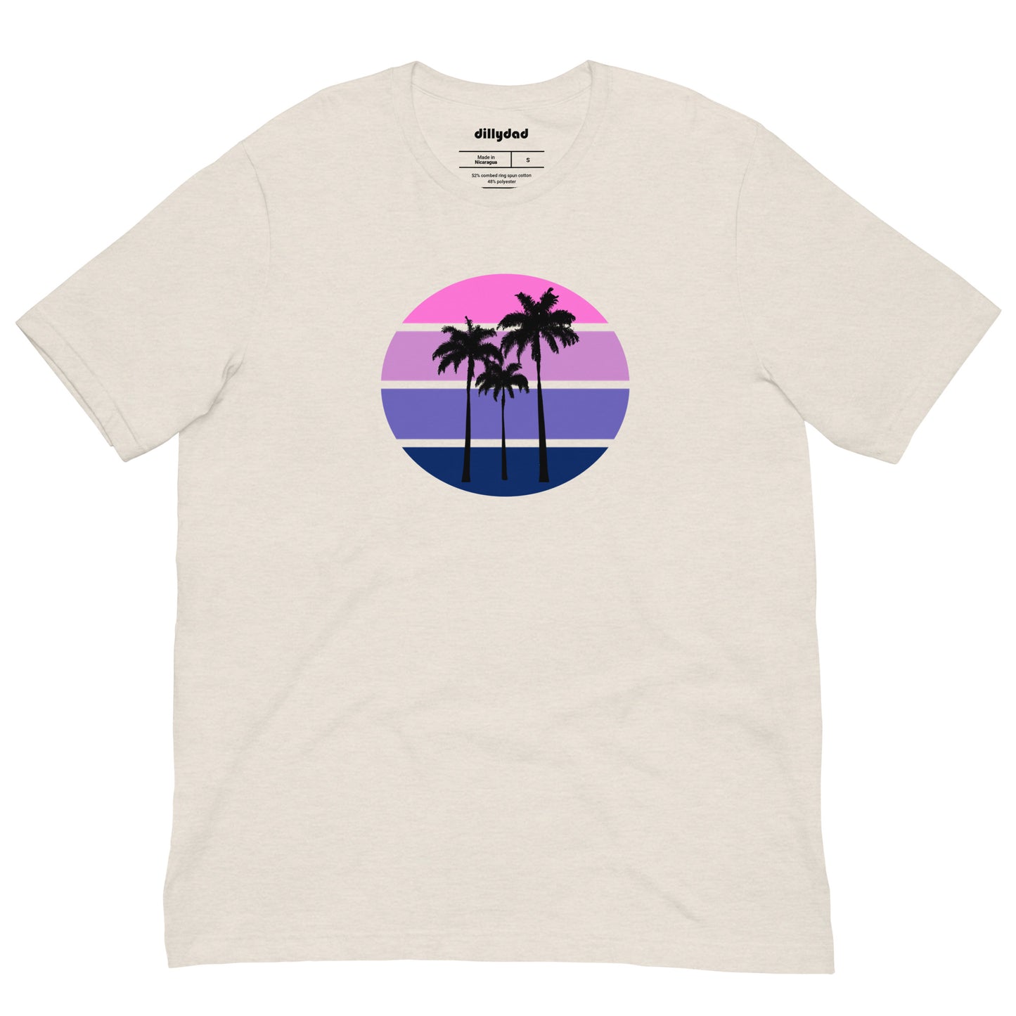 Pink Circle Palm Tee || Heather Dust
