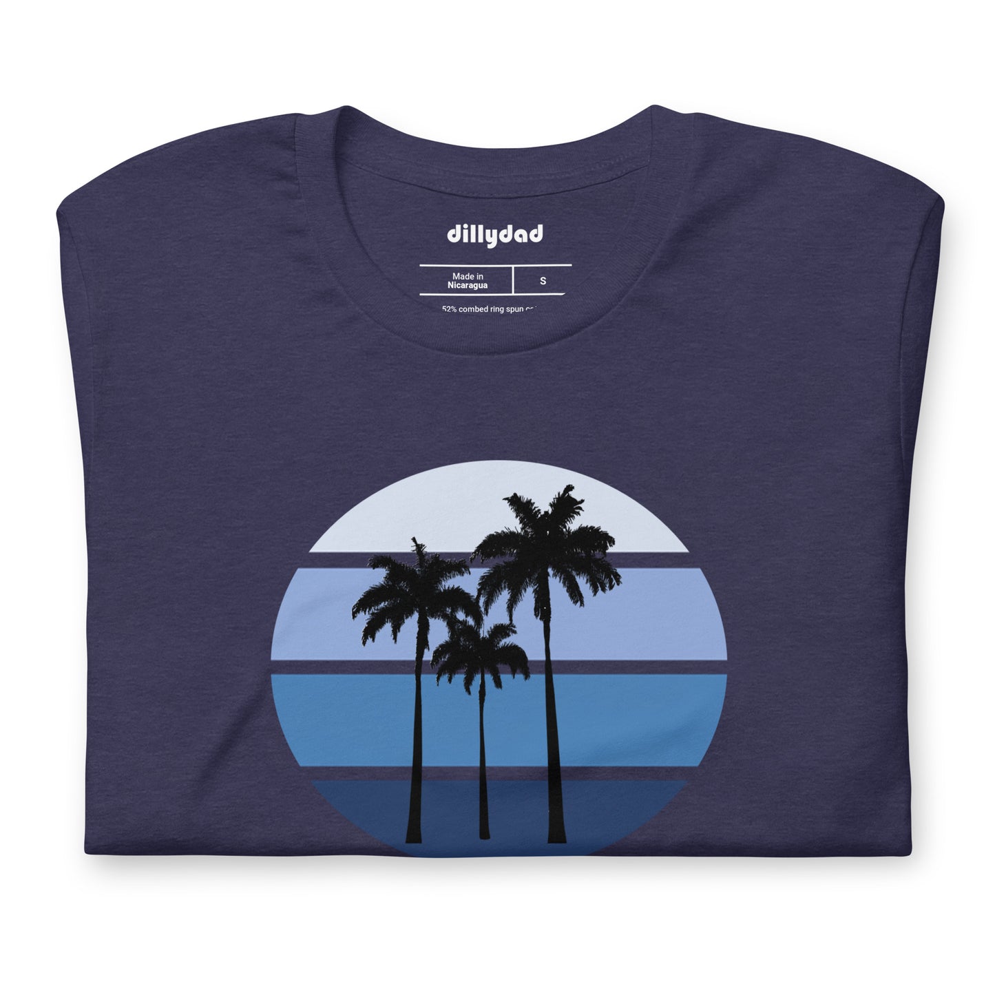 Blue Circle Palm Tee || Midnight Navy Heather