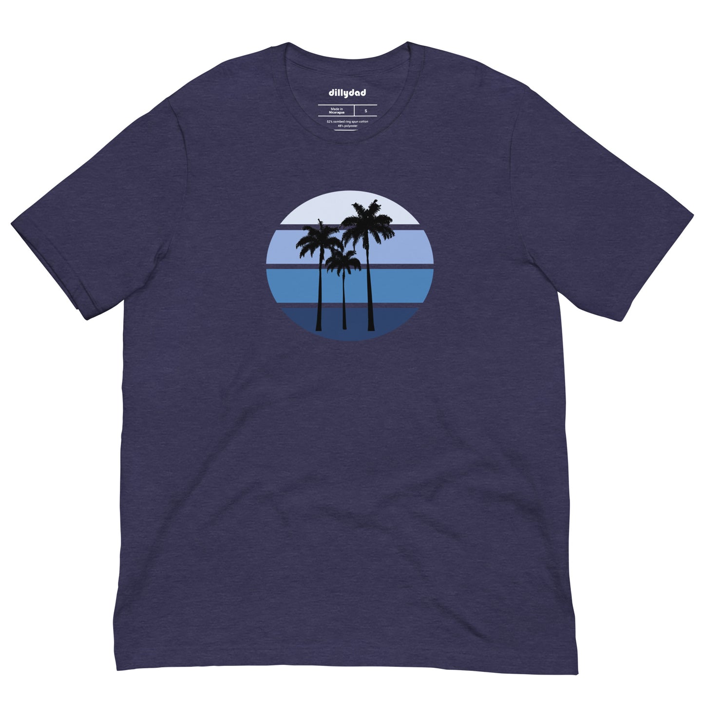 Blue Circle Palm Tee || Midnight Navy Heather