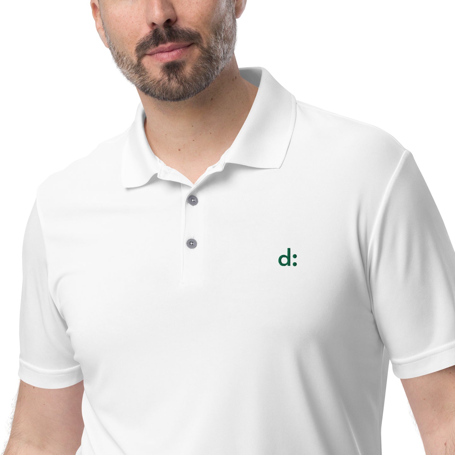 d: adidas embroidered performance polo shirt | white