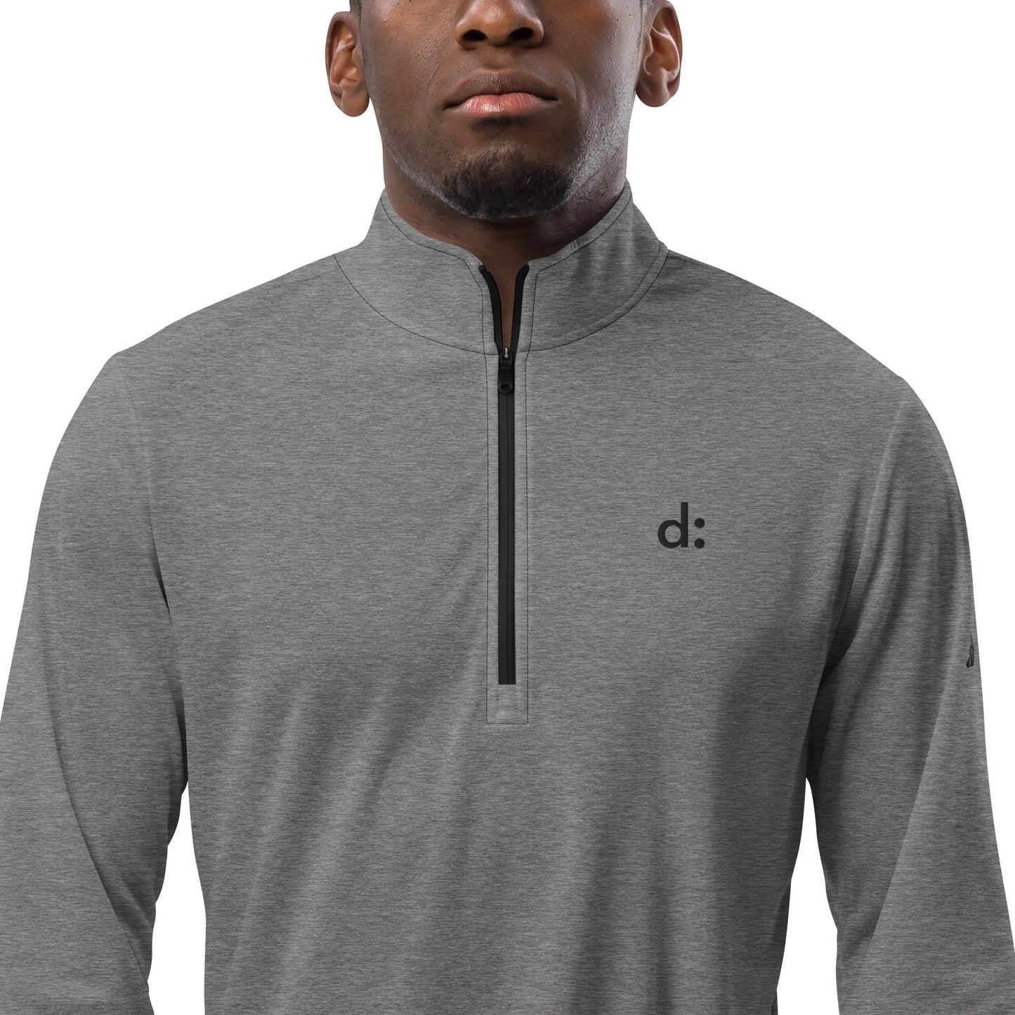 d: adidas embroidered quarter zip pullover | grey