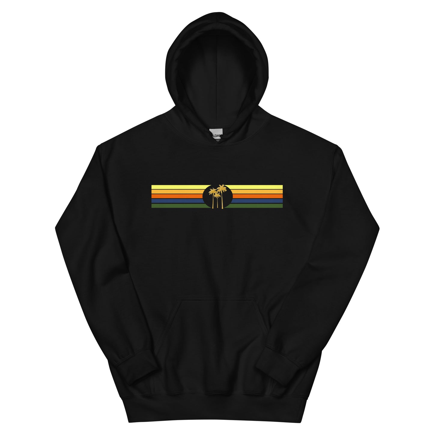 Golden Palm 5 Line Hoodie || Black