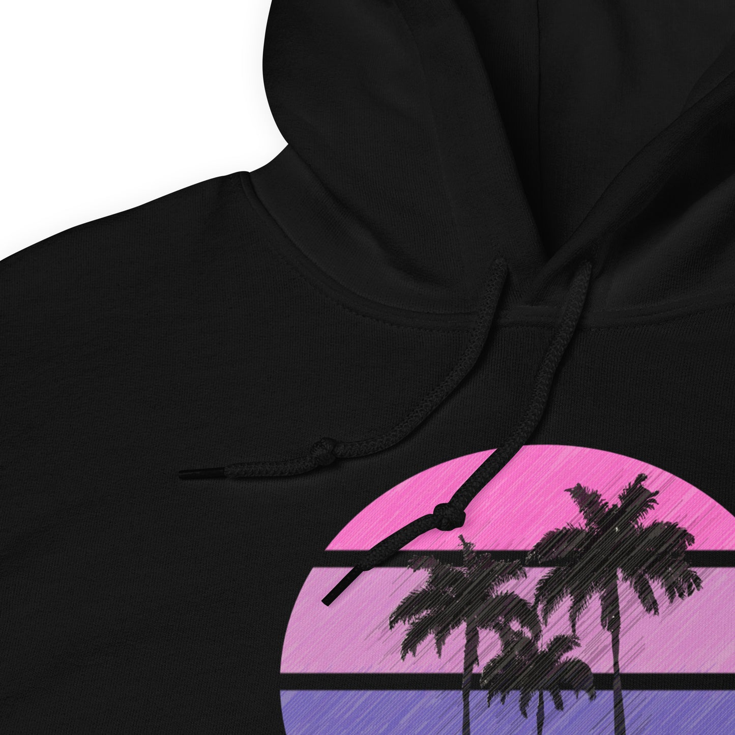 Pink Circle Palm Hoodie || Black