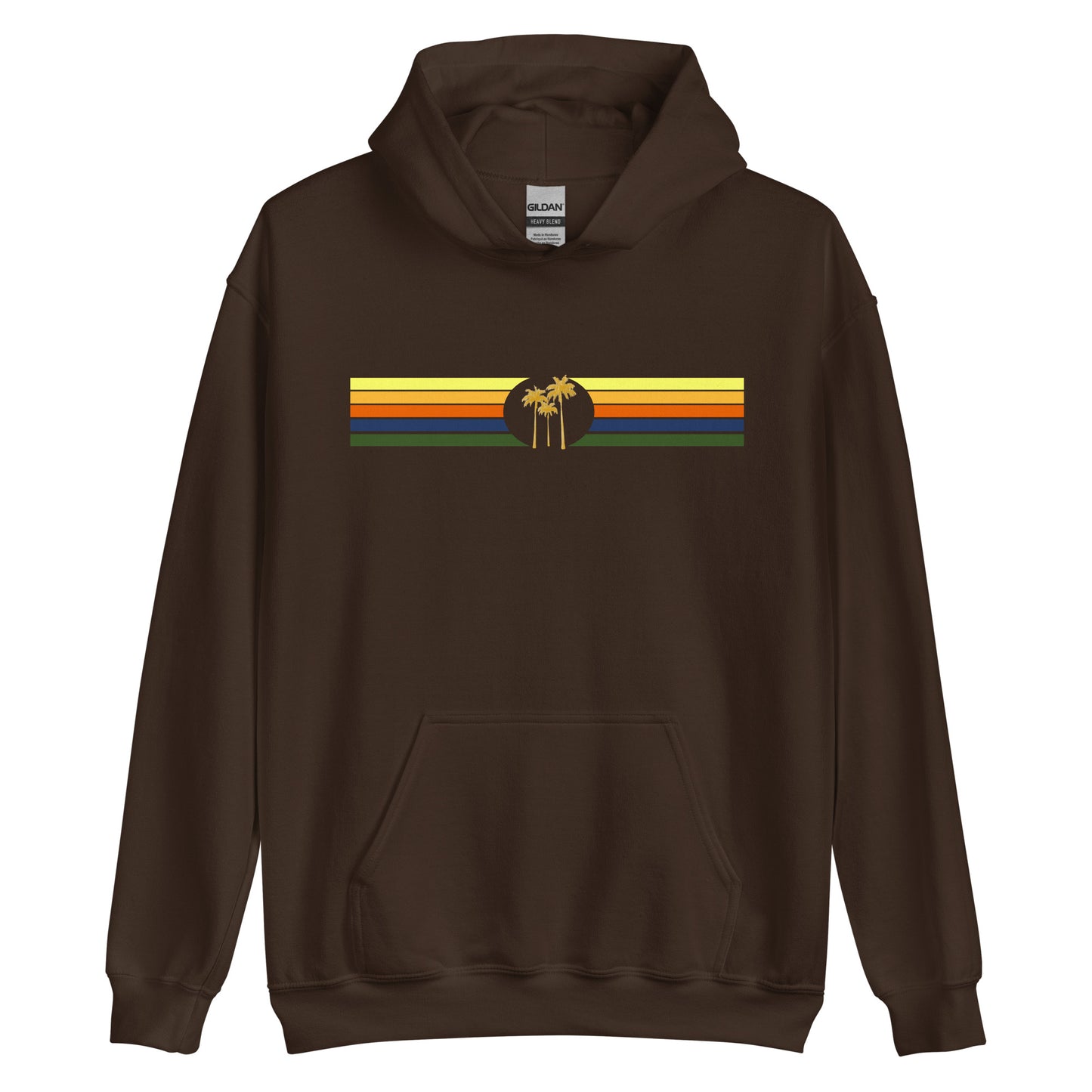 Golden Palm 5 Line Hoodie || Dark Chocolate