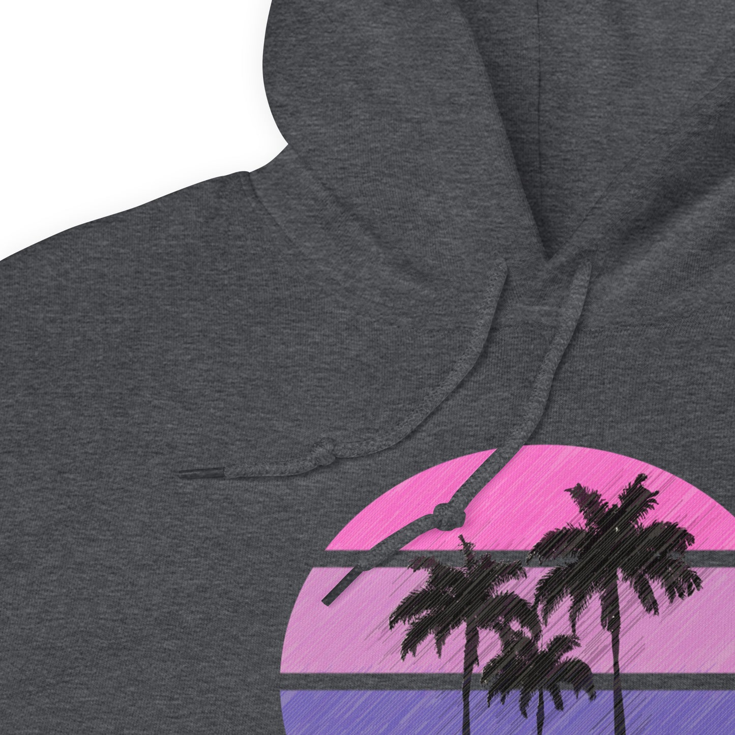 Pink Circle Palm Hoodie || Dark Heather