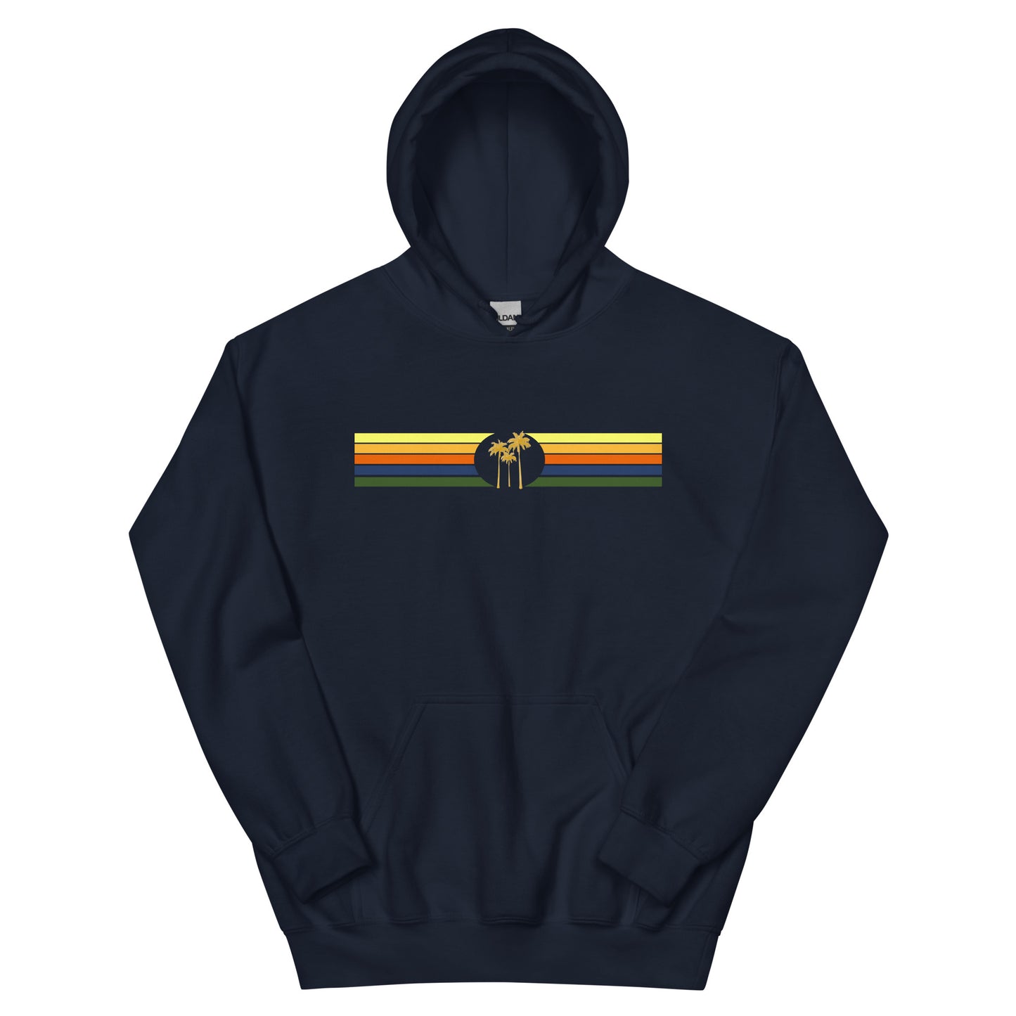 Golden Palm 5 Line Hoodie || Navy