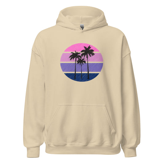 Pink Circle Palm Hoodie || Sand