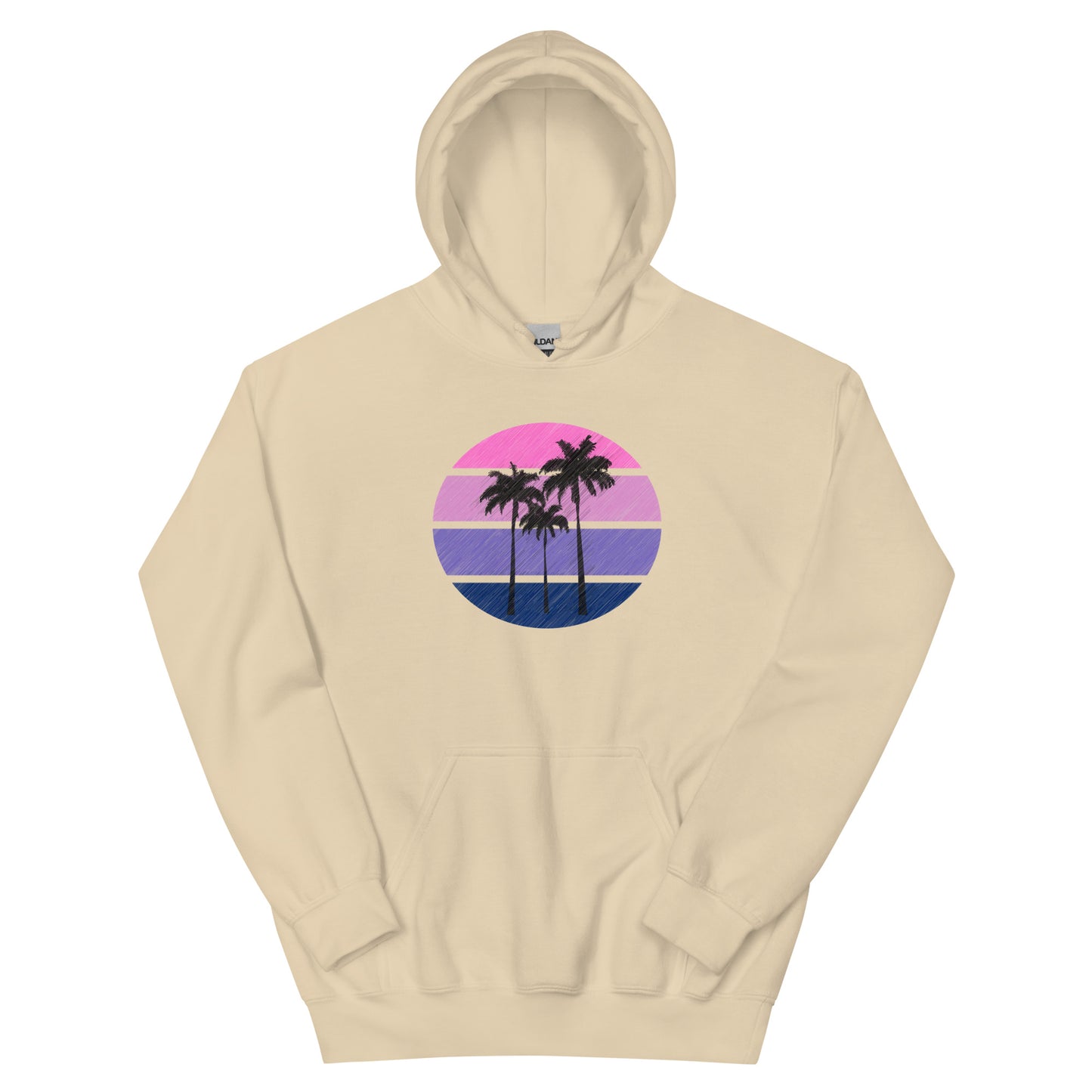 Pink Circle Palm Hoodie || Sand