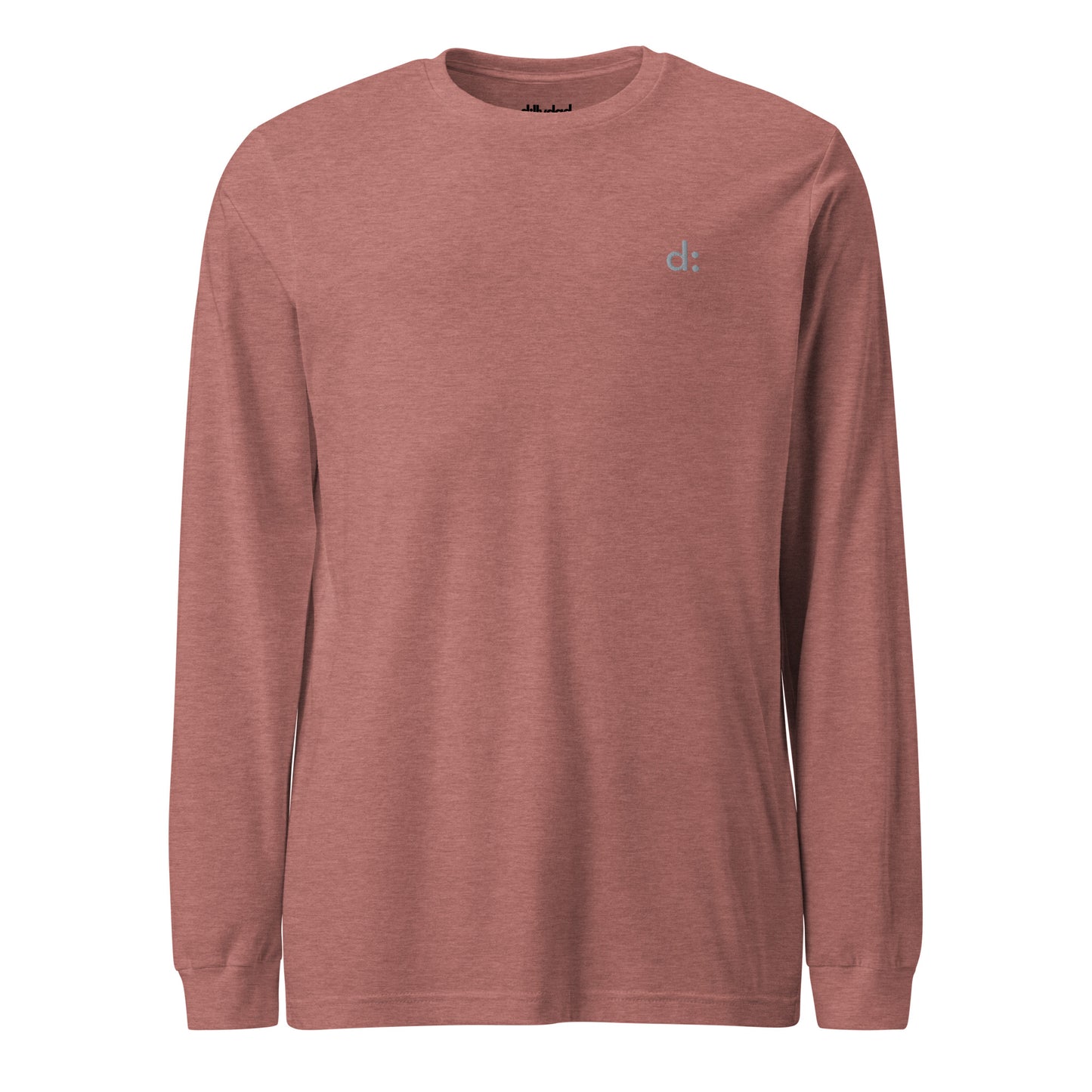 d: remarkably comfortably embroidered long sleeve tee | heather mauve