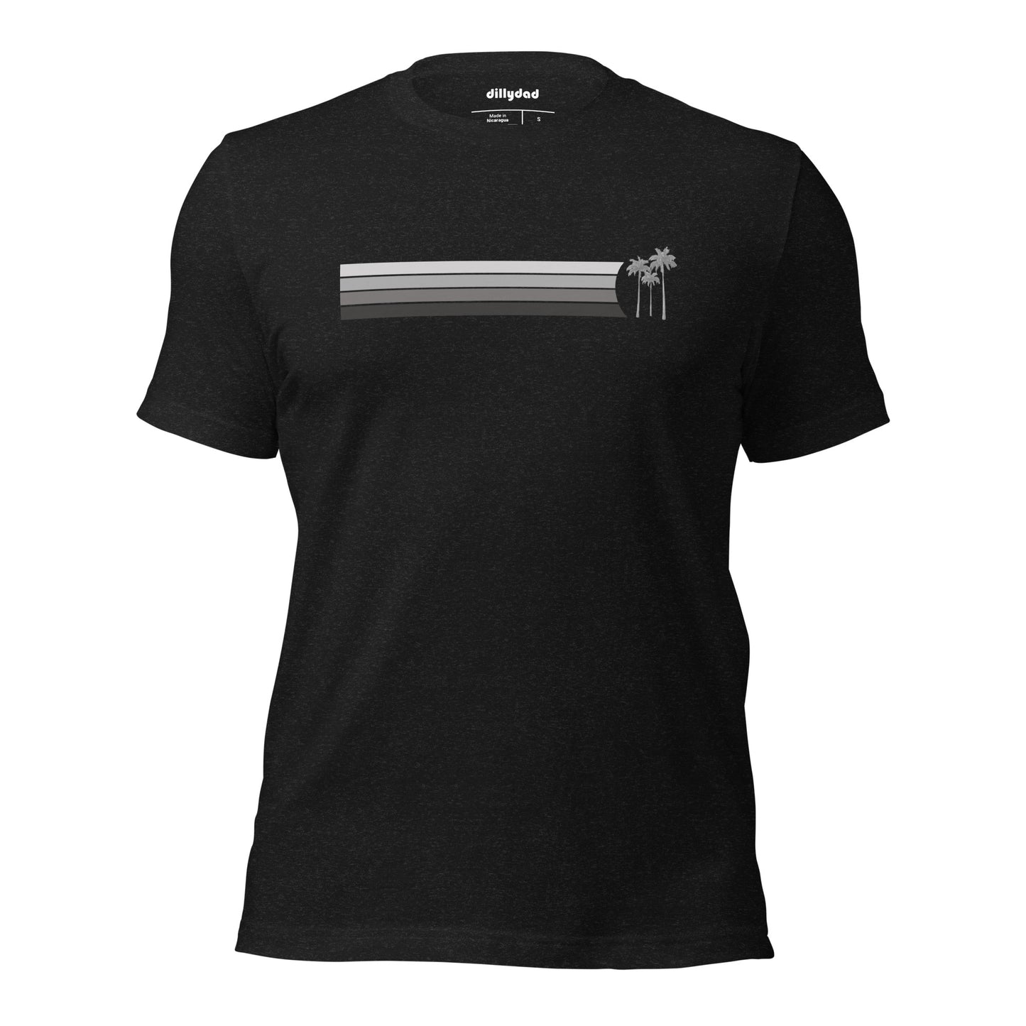 4 Line Grey Palm Tee || Black