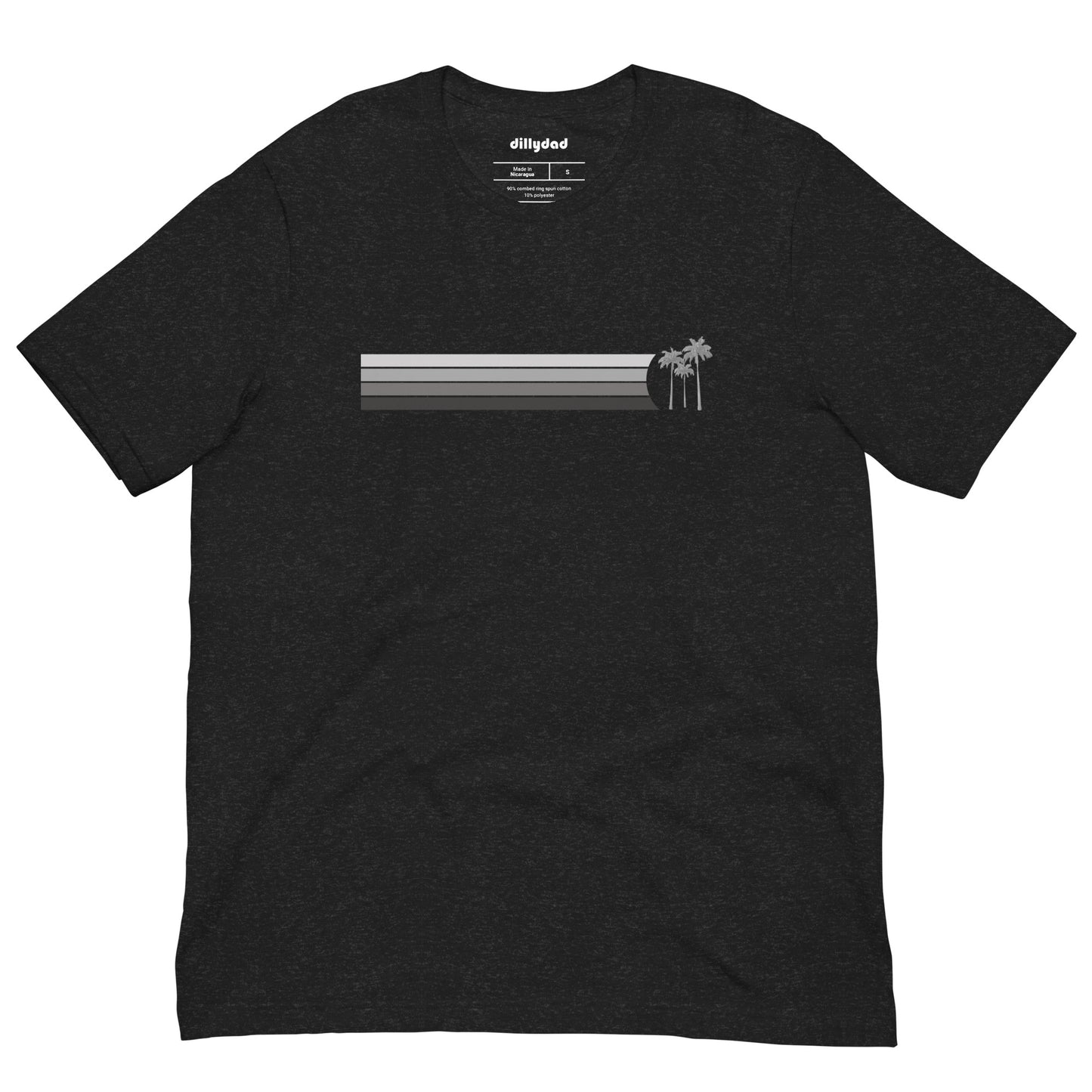 4 Line Grey Palm Tee || Black