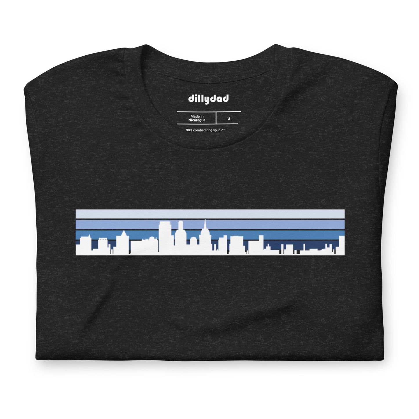 4 Line Blue City Tee || Black Heather