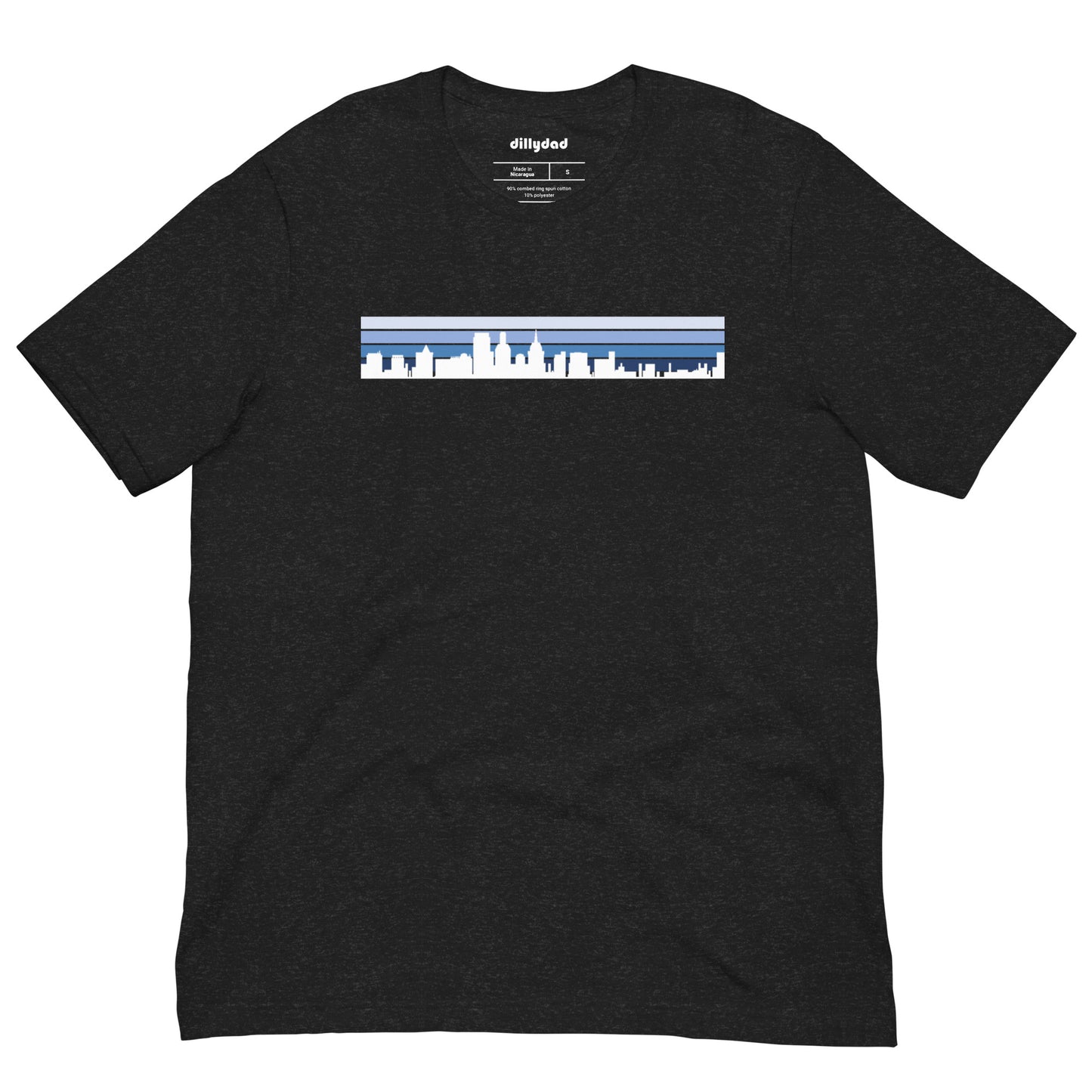 4 Line Blue City Tee || Black Heather