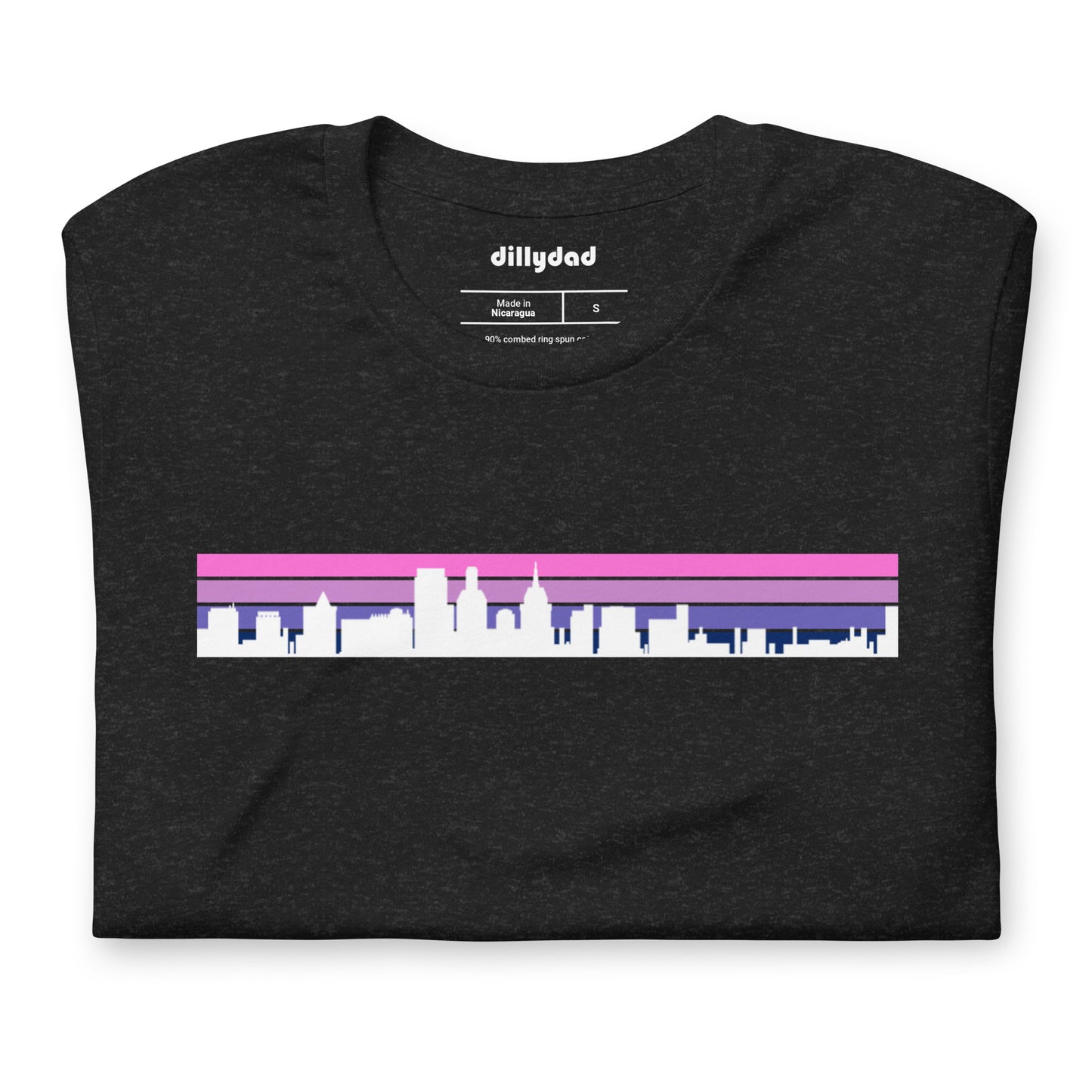 4 Line Pink City Tee || Black Heather