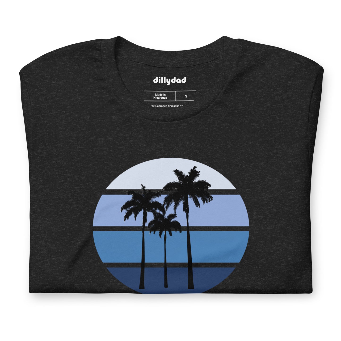 Blue Circle Palm Tee || Black Heather