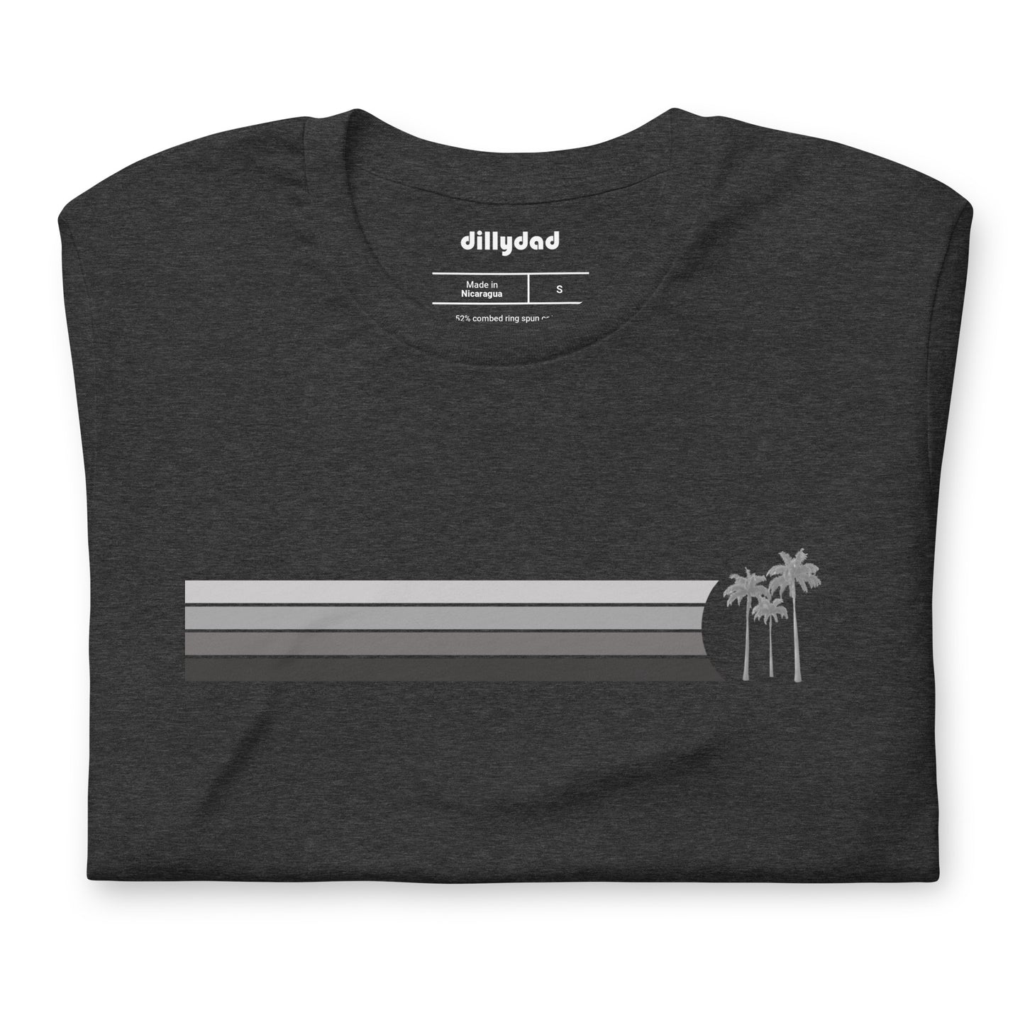 4 Line Grey Palm Tee || Dark Grey Heather