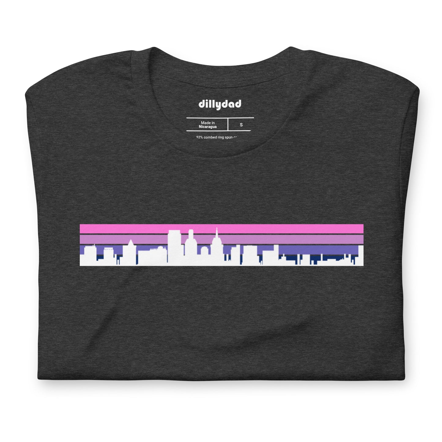 4 Line Pink City Tee || Dark Grey Heather