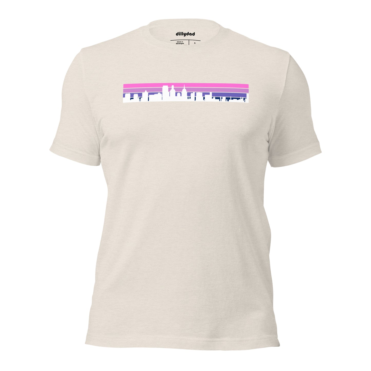 4 Line Pink City Tee || Heather Dusk