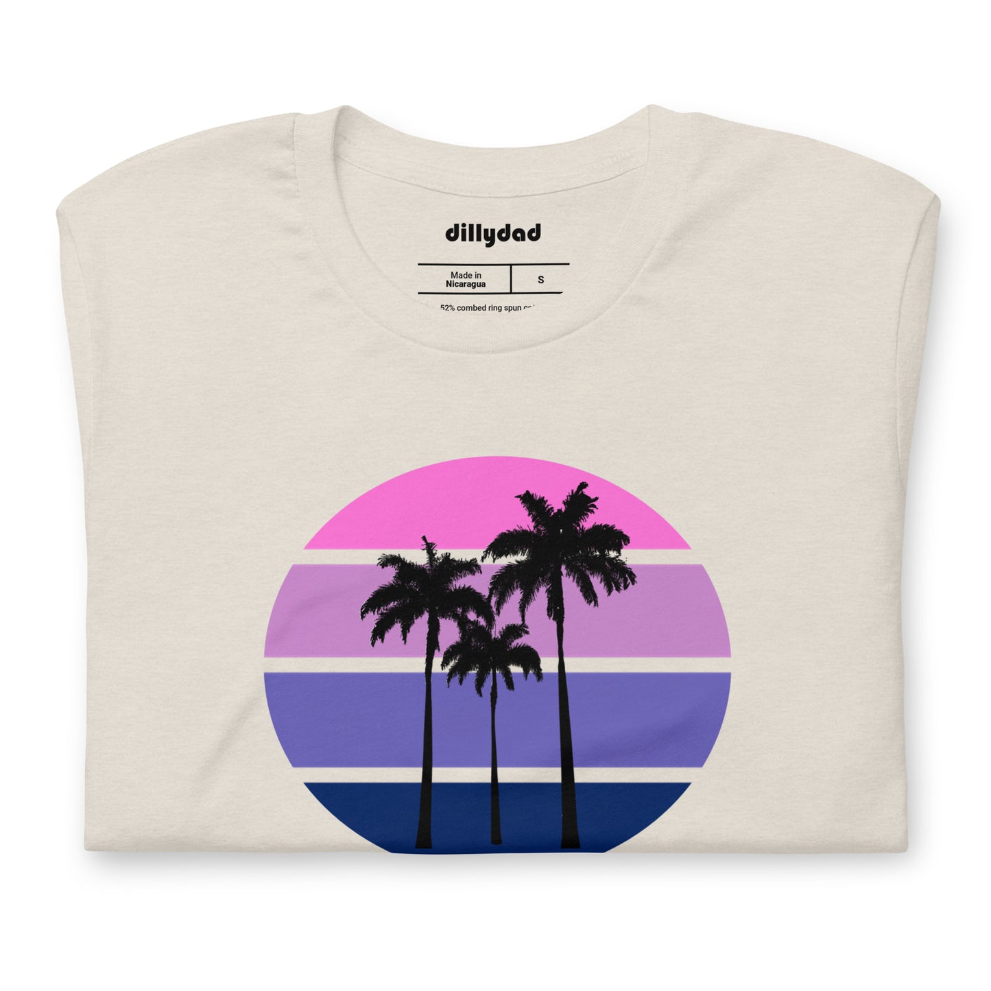 Pink Circle Palm Tee || Heather Dust