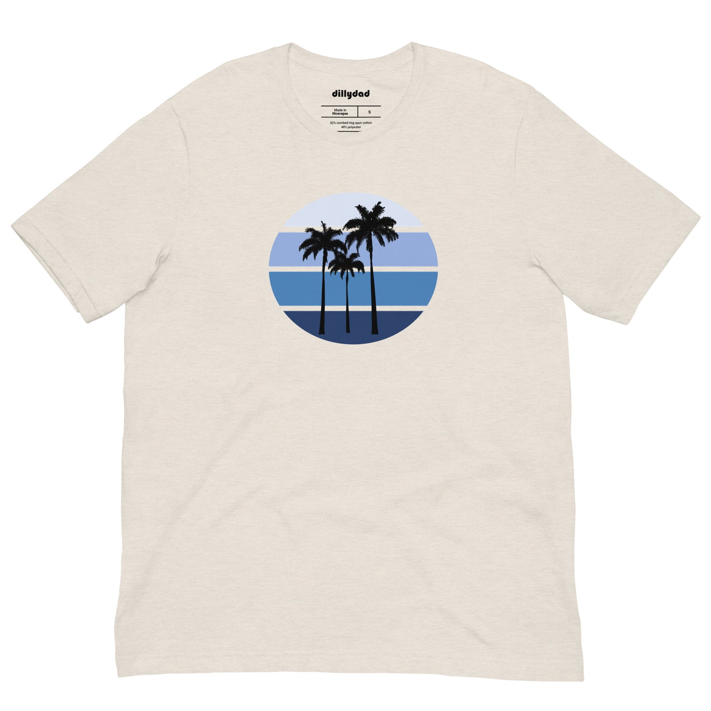 Blue Circle Palm Tee || Heather Dust