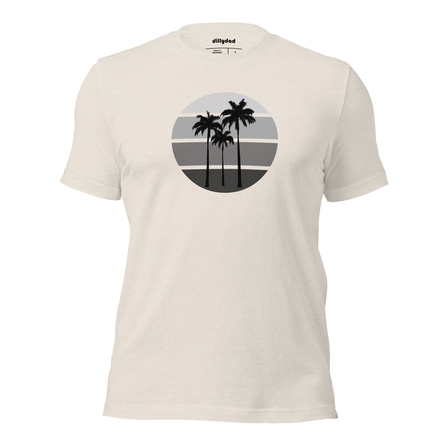 Grey Circle Palm Tee || Heather Dust