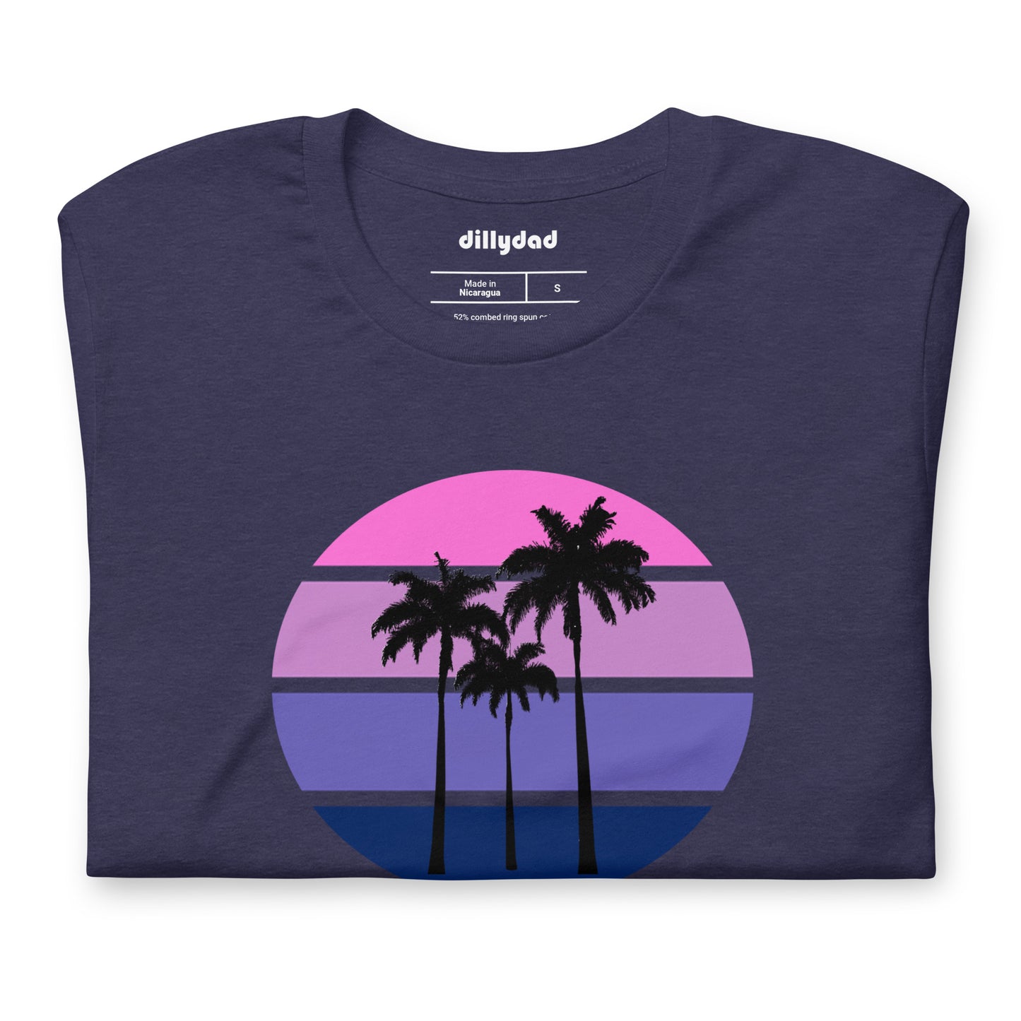 Pink Circle Palm Tee || Midnight Navy Heather