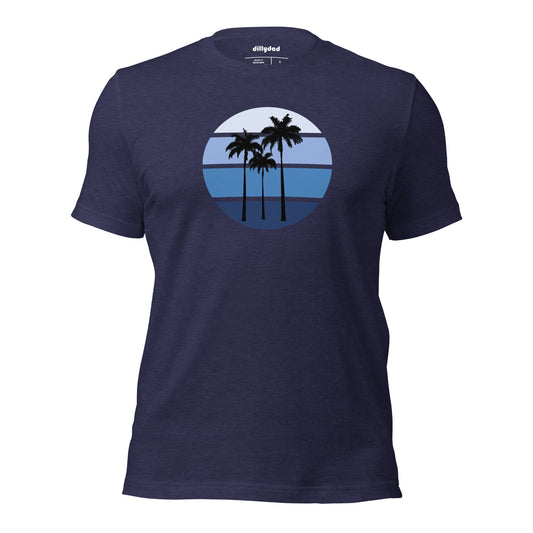 Blue Circle Palm Tee || Midnight Navy Heather