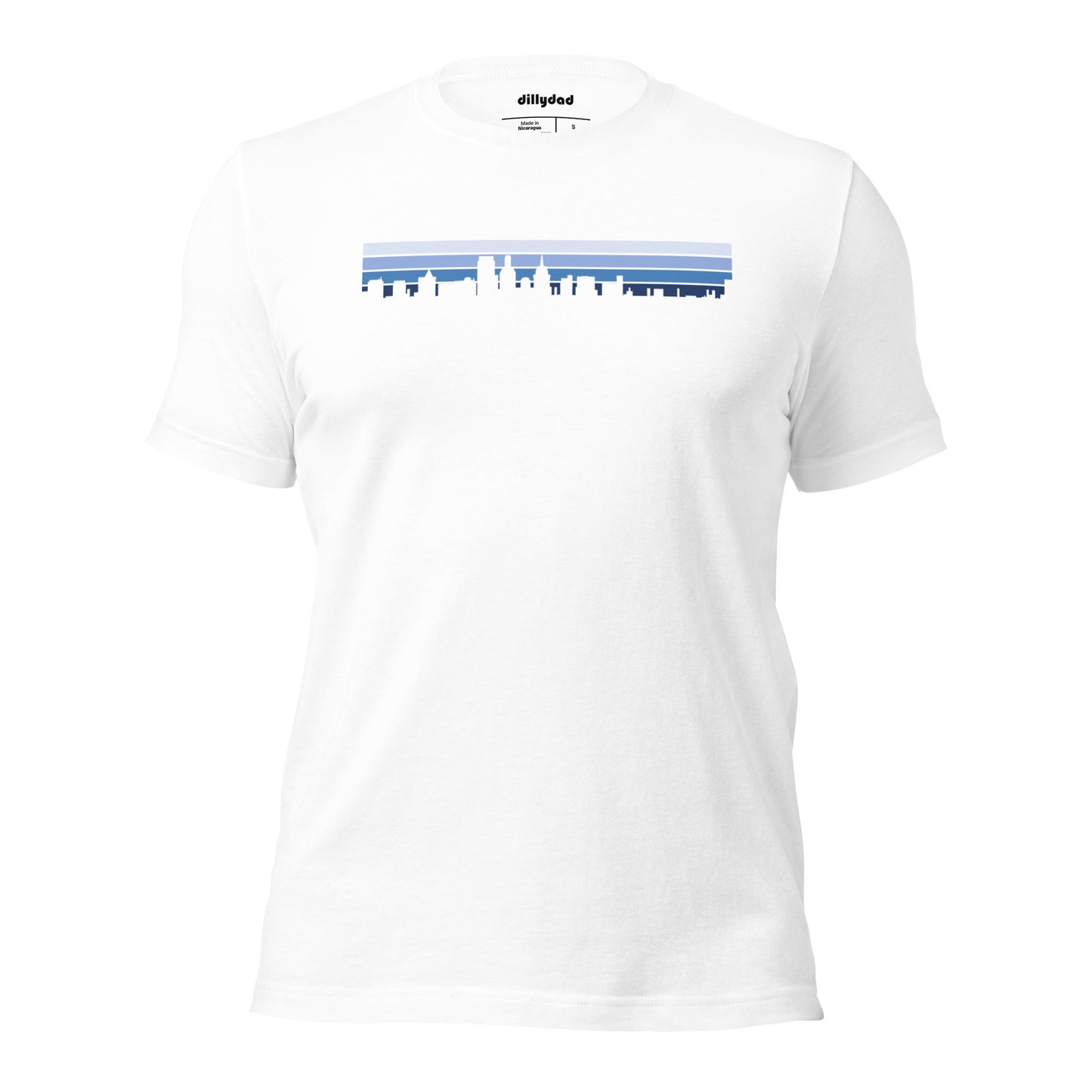 4 Line Blue City Tee || White