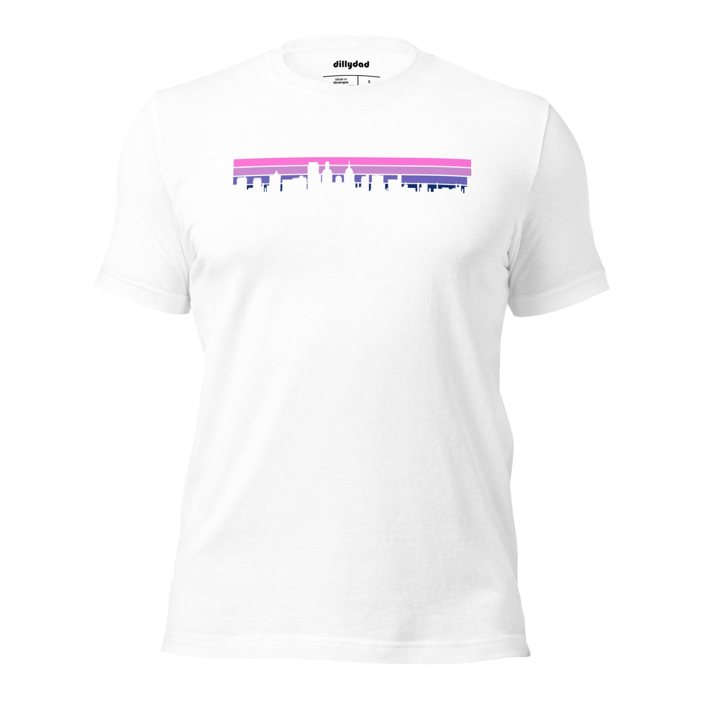 4 Line Pink City Tee || White