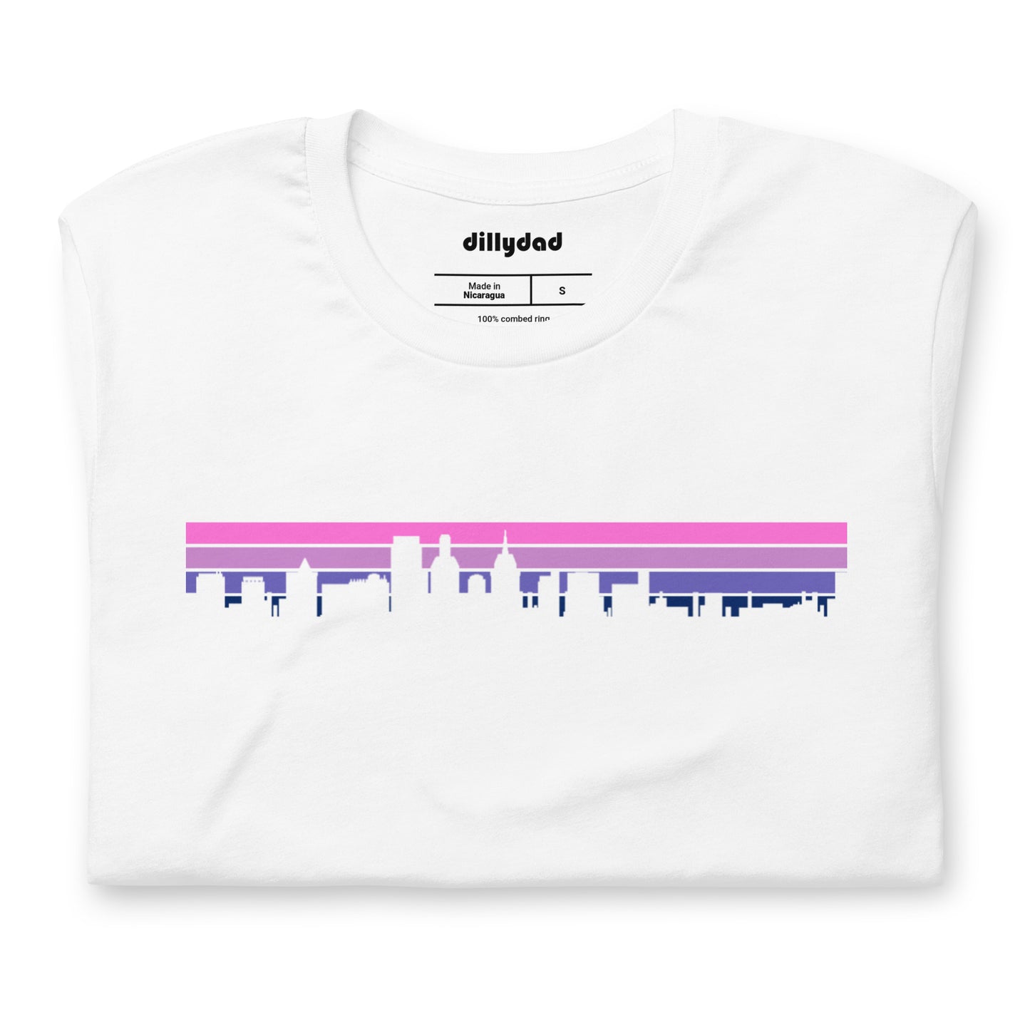 4 Line Pink City Tee || White