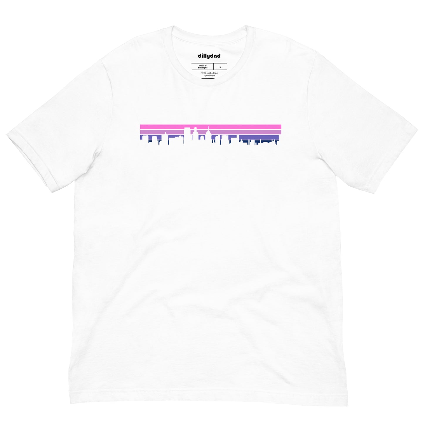 4 Line Pink City Tee || White